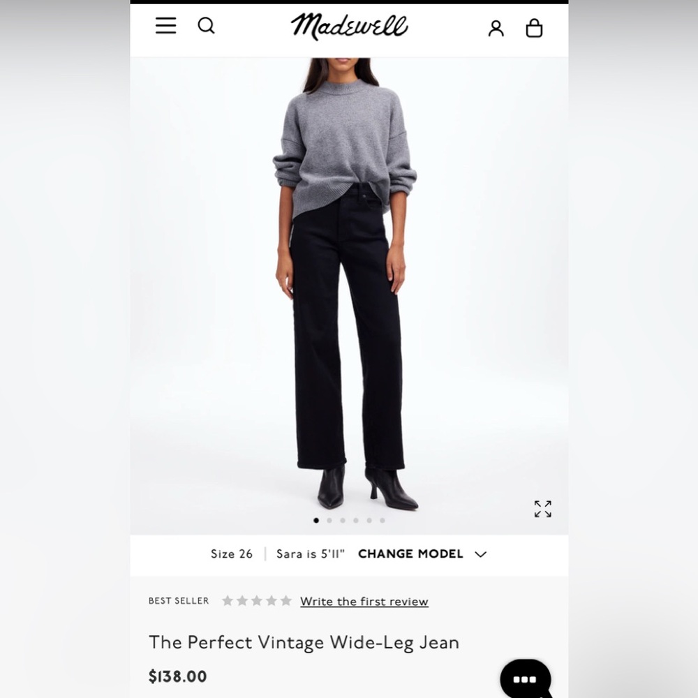 Madewell faux leather Black Wide-Leg Jeans